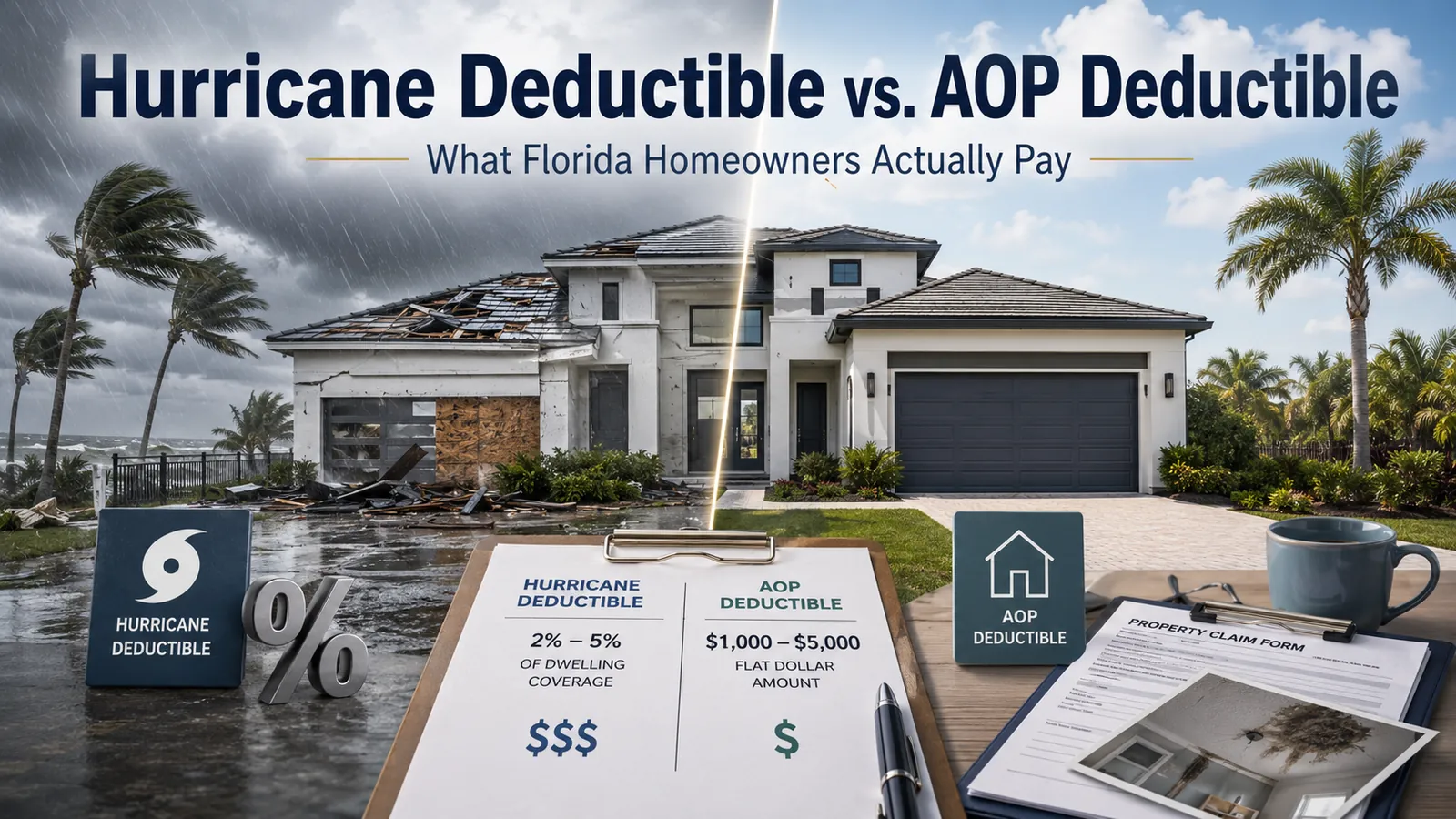 Hurricane Deductible vs. AOP Deductible: What Florida Homeowners Actually Pay